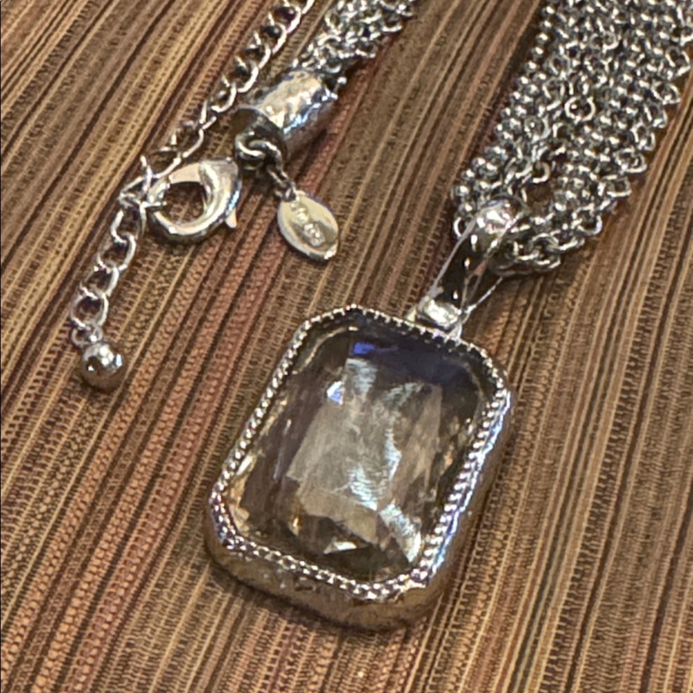 Mint Chicos Pendant Silver Stone Necklace 22” $79!! - Picture 3 of 3